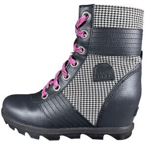 Sorel Joan of Arctic Lexie Leather Wedge Ankle Bootie Lace Up Youth Size 5 US